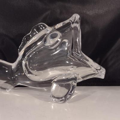 Vintage Glass Paperweight/Ashtray Open Mouth Fish Design- Possibly Vannes Le Chatel