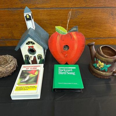 Lot of Bird Watching Items including Two Birdhouses and More!