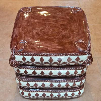 LOT 7B: Italian Ceramic Garden Seat.