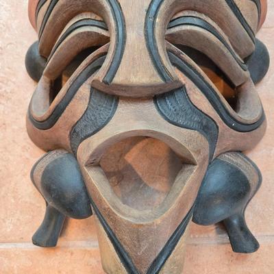 LOT 19A: Carved, Wooden Tribal Mask Wall Decor