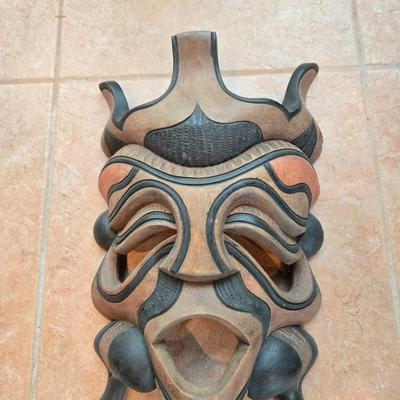 LOT 19A: Carved, Wooden Tribal Mask Wall Decor