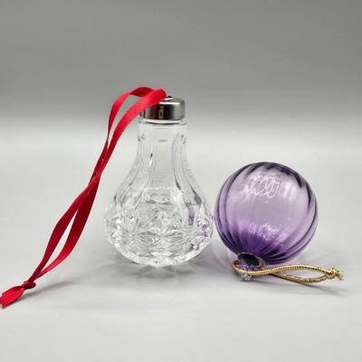 LOT 64A: Waterford Crystal and Glass Christmas Ornaments