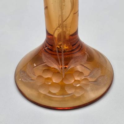 LOT 65A: Antique Devilbiss Etched Glass Perfume Atomizers and MCM vase ase