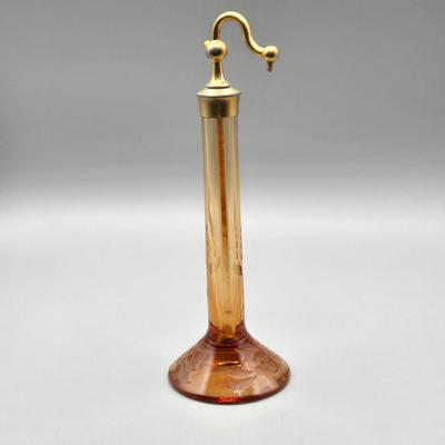 LOT 65A: Antique Devilbiss Etched Glass Perfume Atomizers and MCM vase ase