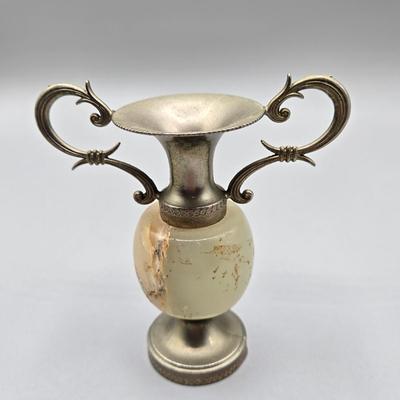 LOT 65A: Antique Devilbiss Etched Glass Perfume Atomizers and MCM vase ase