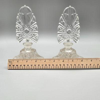 LOT 69A: Vintage and Antique Perfume Bottles featuring Beautiful Hanging Hearts And Vine Iridescent Art Glass Perfume Bottle