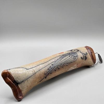 LOT 73C: Handpainted and Numbered Clay Pot, Wall Hanging, and Small Figure