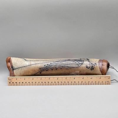 LOT 73C: Handpainted and Numbered Clay Pot, Wall Hanging, and Small Figure