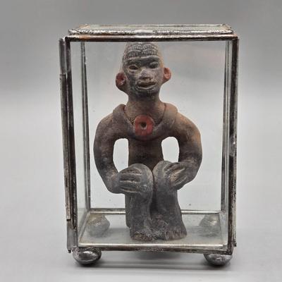 LOT 73C: Handpainted and Numbered Clay Pot, Wall Hanging, and Small Figure