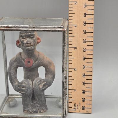 LOT 73C: Handpainted and Numbered Clay Pot, Wall Hanging, and Small Figure