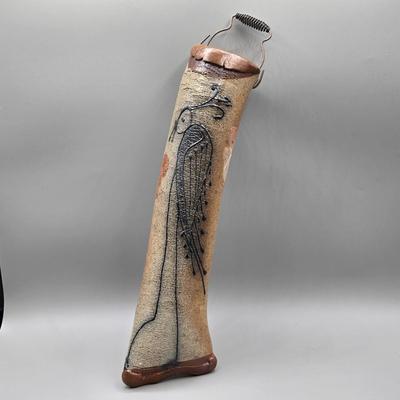 LOT 73C: Handpainted and Numbered Clay Pot, Wall Hanging, and Small Figure