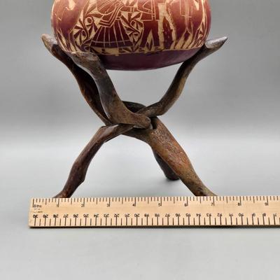 LOT 74C: Hand Carved Peruvian Gourds