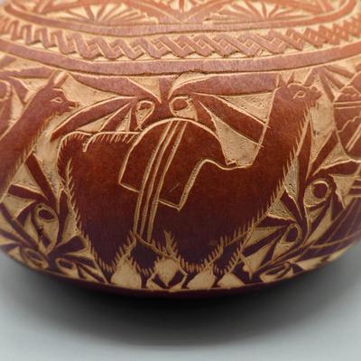LOT 74C: Hand Carved Peruvian Gourds