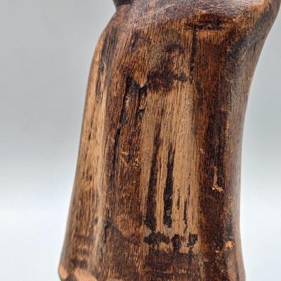 LOT 74C: Hand carved , Wooden Mugs From Spain and Carved Wooden Statue