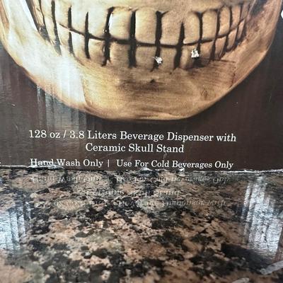 LOT 81C: Jack Skellington Light Up Yard Decor & Candy Skull Beverage Dispenser