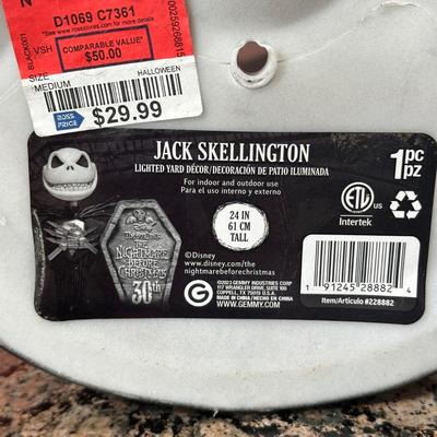LOT 81C: Jack Skellington Light Up Yard Decor & Candy Skull Beverage Dispenser