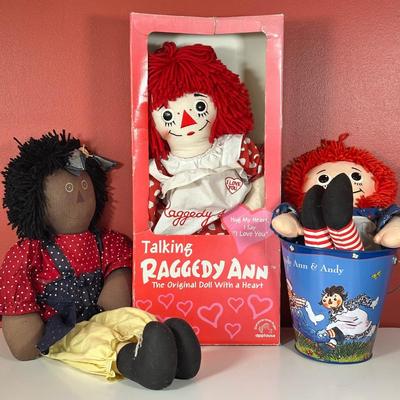 LOT 84C: Raggedy Anne Collection - Talking Raggedy Anne, African American Raggedy Anne & More