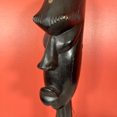 LOT 85C: Three Vintage Hand Carved Wooden African Heads