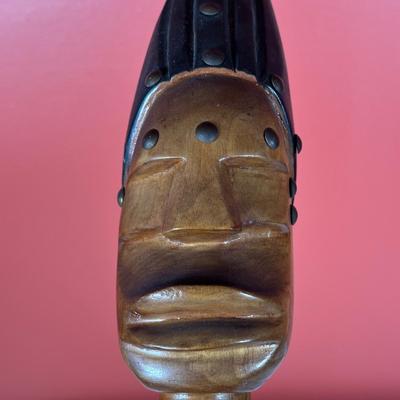 LOT 86C: Three Vintage Hand Carved Wooden African Heads