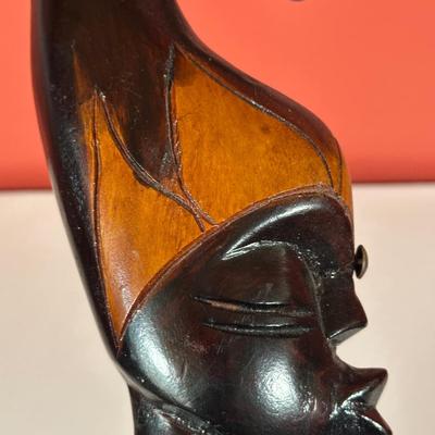 LOT 86C: Three Vintage Hand Carved Wooden African Heads