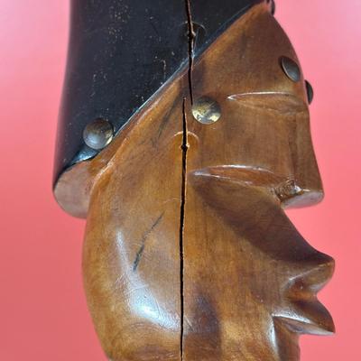 LOT 86C: Three Vintage Hand Carved Wooden African Heads