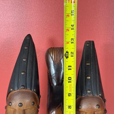 LOT 86C: Three Vintage Hand Carved Wooden African Heads