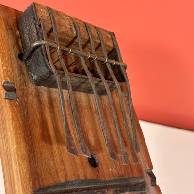 LOT 88C: Vintage Instruments - African Finger Piano, Bamboo Split Drum & More