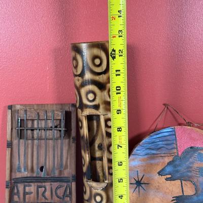 LOT 88C: Vintage Instruments - African Finger Piano, Bamboo Split Drum & More