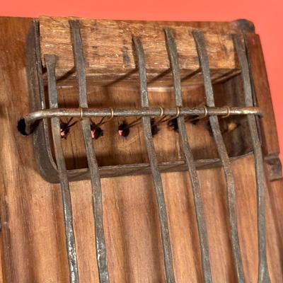 LOT 88C: Vintage Instruments - African Finger Piano, Bamboo Split Drum & More