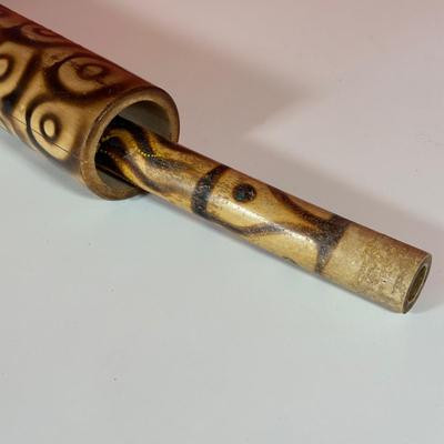 LOT 88C: Vintage Instruments - African Finger Piano, Bamboo Split Drum & More