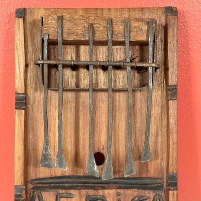 LOT 88C: Vintage Instruments - African Finger Piano, Bamboo Split Drum & More