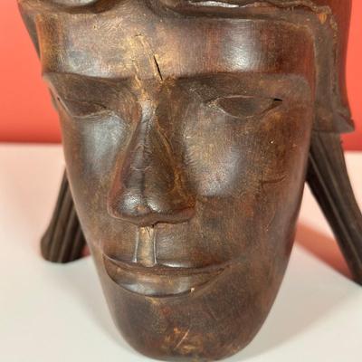 LOT 89C: Vintage Hand Carved Wooden Offering Bowl