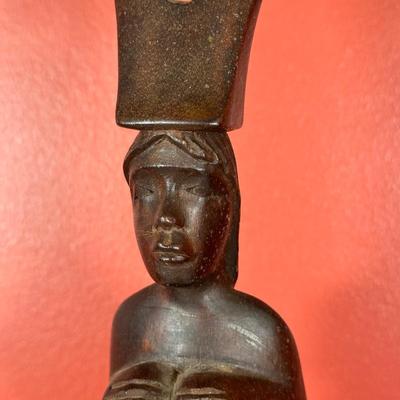 LOT 89C: Vintage Hand Carved Wooden Offering Bowl