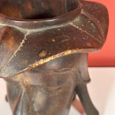 LOT 89C: Vintage Hand Carved Wooden Offering Bowl