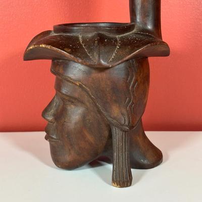 LOT 89C: Vintage Hand Carved Wooden Offering Bowl