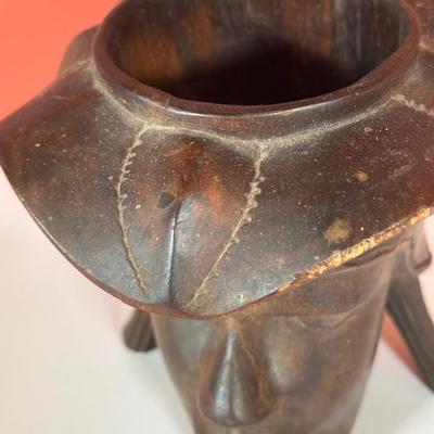 LOT 89C: Vintage Hand Carved Wooden Offering Bowl