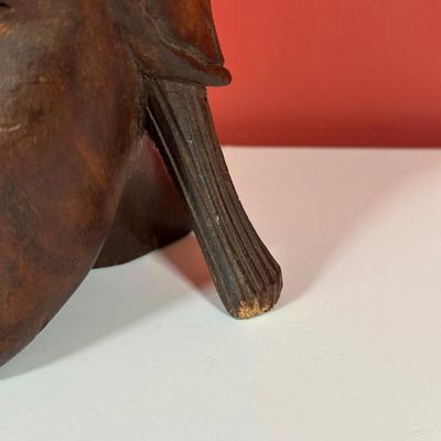 LOT 89C: Vintage Hand Carved Wooden Offering Bowl