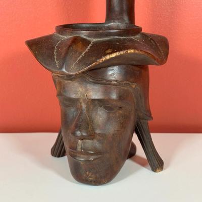 LOT 89C: Vintage Hand Carved Wooden Offering Bowl