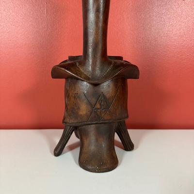 LOT 89C: Vintage Hand Carved Wooden Offering Bowl