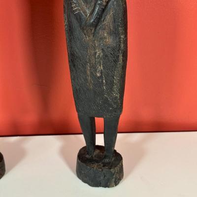 LOT 90C: Three Vintage Hand Carved African Women Figurines