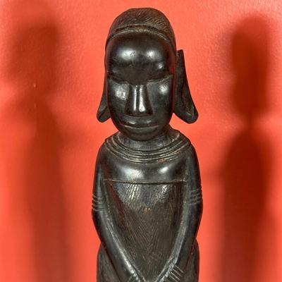 LOT 90C: Three Vintage Hand Carved African Women Figurines