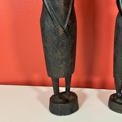 LOT 90C: Three Vintage Hand Carved African Women Figurines