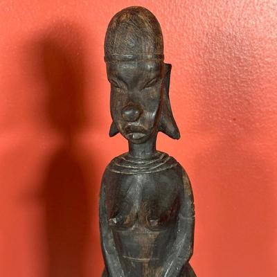 LOT 90C: Three Vintage Hand Carved African Women Figurines