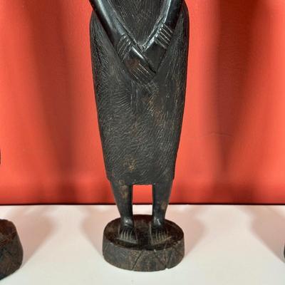 LOT 90C: Three Vintage Hand Carved African Women Figurines