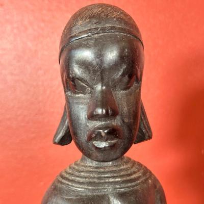 LOT 90C: Three Vintage Hand Carved African Women Figurines