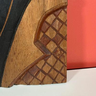 LOT 94C: Hand Carved Wooden Panel Of a Pareto Velho Signed “Duda”