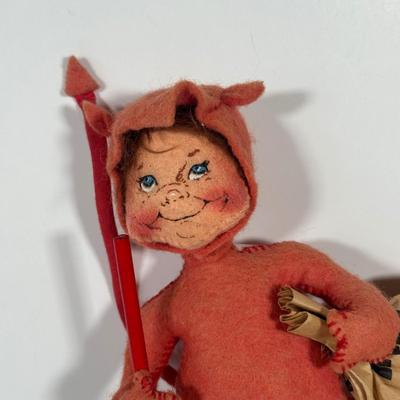 LOT 102C: Vintage Halloween Decor - Annalee Devil Kid/Ghost Mouse & More