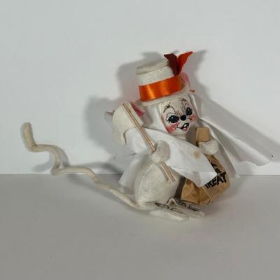 LOT 102C: Vintage Halloween Decor - Annalee Devil Kid/Ghost Mouse & More