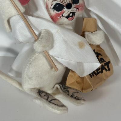 LOT 102C: Vintage Halloween Decor - Annalee Devil Kid/Ghost Mouse & More