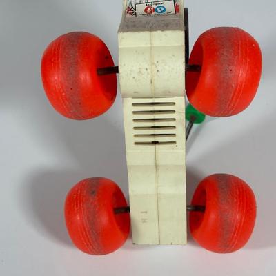 LOT 103C: Vintage Children’s Toys - Fisher Price 1965 Jolly Jalopy & Little Snoopy pull toys, Joanne Fox Jack in the Box & More